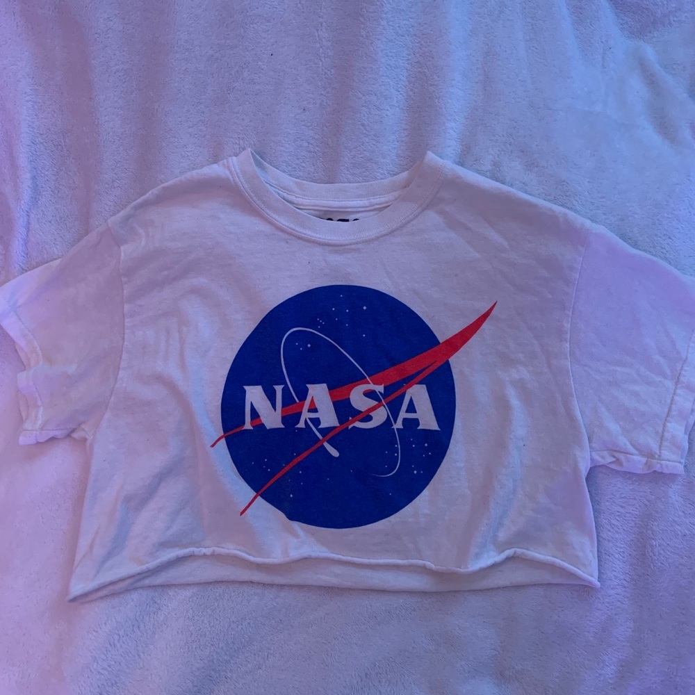 nasa white crop top